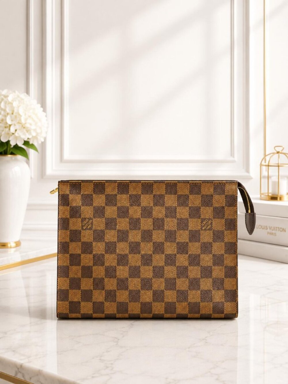 Authentic Louis Vuitton Damier Ebene Toiletry 26 Pouch Bag